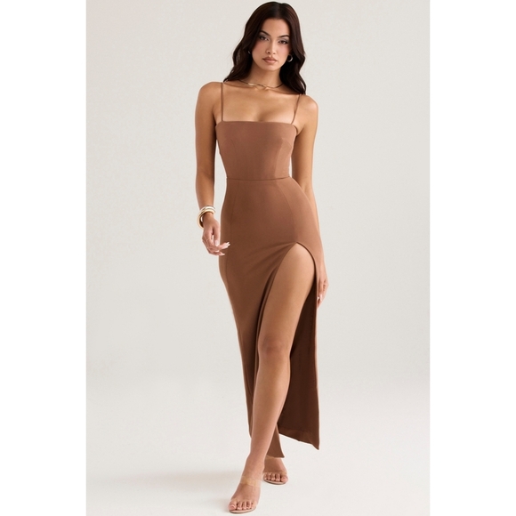 HOUSE OF CB Jaida Dress Toast M Medium - Picture 4 of 13